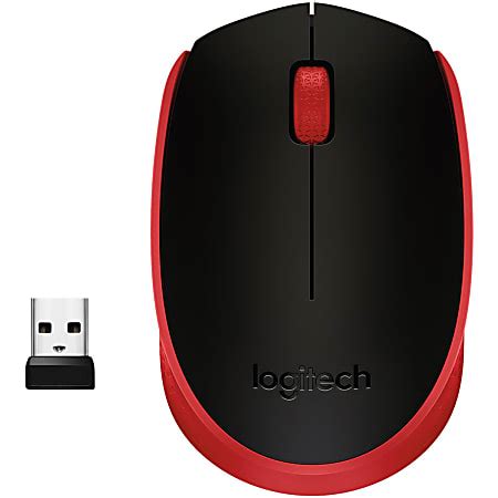 Logitech M170 Wireless Compact Mouse Red Optical Wireless Radio