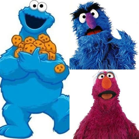 Monster - Cookie, Herry, and Telly | Monster cookies, Sesame street ...