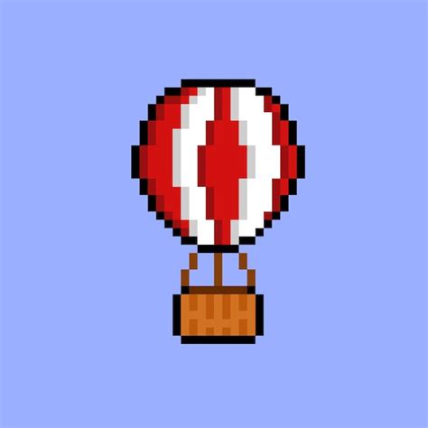 Premium Vector Air Balloon With Pixel Art Style