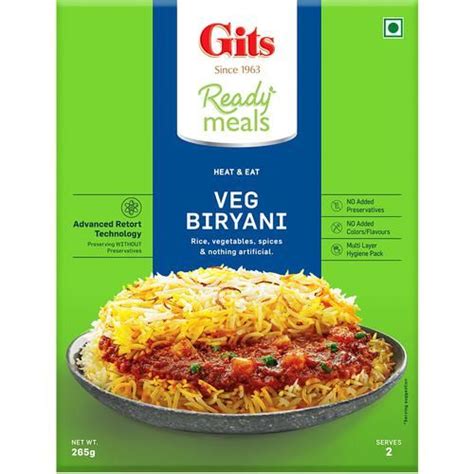 Buy Gits Ready Meals Veg Biryani 265 Gm Carton Online at the Best Price ...