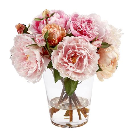 House Of Hampton Faux Peonies Floral Arrangement Reviews Wayfair