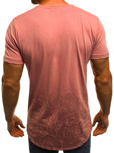 OZONEE B 181600 Camiseta De Hombre Rosa OZONEE