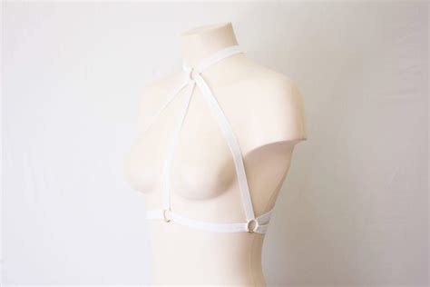 Wedding Lingerie White Body Harness White Cage Bra Festival Etsy