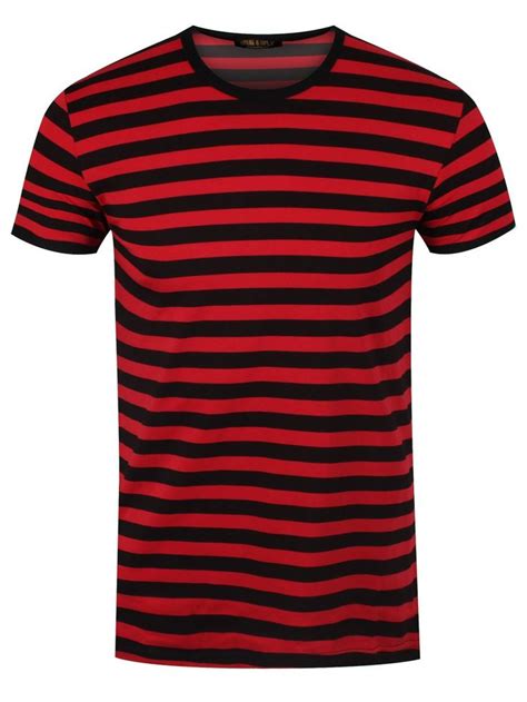 Run Fly Black And Red Striped T Shirt In 2020 Red Striped Shirt