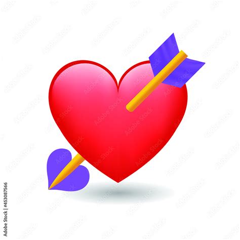 Heart and Arrow Emoji Icon Object Symbol Gradient Vector Art Design ...