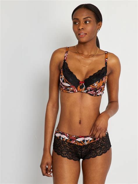 Shorty Envie de Lingerie noir imprimé Kiabi 3 50