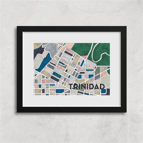 Trinidad Neighborhood Map Art Print - Etsy