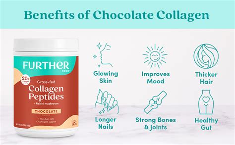 Further Food Chocolate Collagen Peptides Powder Grass Fed Pasture Raised Hydrolyzed