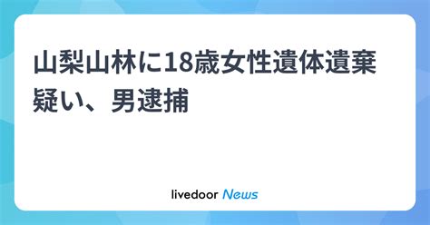 山梨山林に18歳女性遺体遺棄疑い、男逮捕 ライブドアニュース