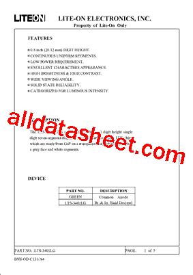 Lts Lg Datasheet Pdf Lite On Technology Corporation