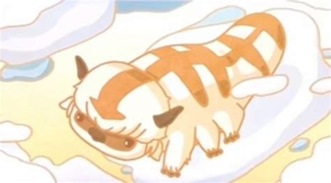 a cartoon cat laying on top of a bed in the air with clouds behind it