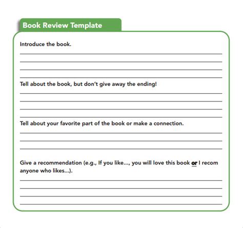 Free Book Review Templates In Pdf Ms Word