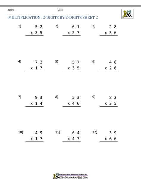 Multiplication Worksheets 3 Digit By 2 Digit