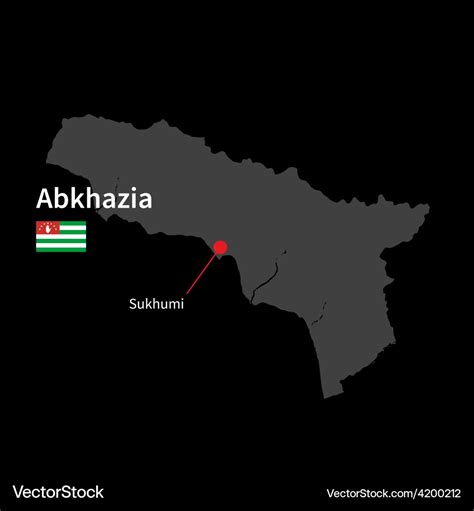 Detailed Map Of Abkhazia And Capital City Sukhumi Vector Image