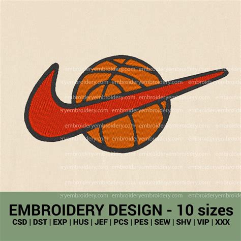 Nike Logo Basketball swoosh sign Machine Embroidery designs