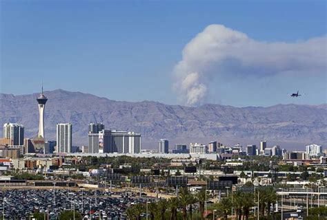 Smoke from wildfire in Sheep Mountains visible from Las Vegas - Las ...