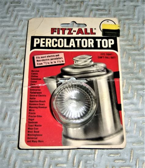 Vintage Fitz All Percolator Replacement Top Glass Coffee Pot Knob