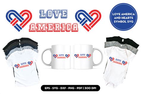 Love America And Hearts Symbol Svg By Thai Thanh Hieu Thehungryjpeg