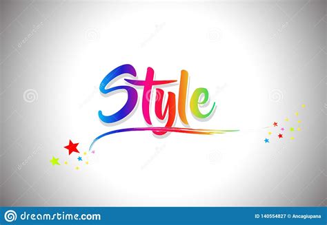 Style Handwritten Word Text With Rainbow Colors And Vibrant Swoosh Stock Vector Illustration