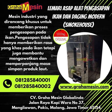 Lemari Asap Alat Pengasapan Ikan Dan Daging Modern Smokehouse Graha