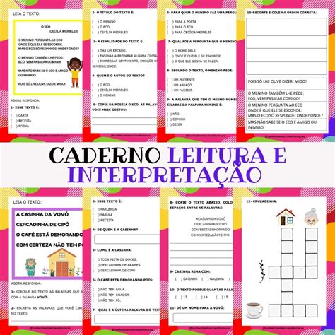 Cartazes E Caderno Leitura E InterpretaÇÃo 1º E 2º Anos Elo7