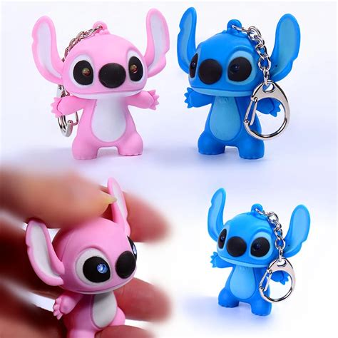 Lilo Stitch Keychain With LED Light And Music Sound Can Say I LOVE YOU