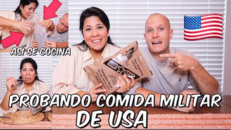 Probando Comida Militar De Estados Unidos Con Mi Esposo Militar En Una