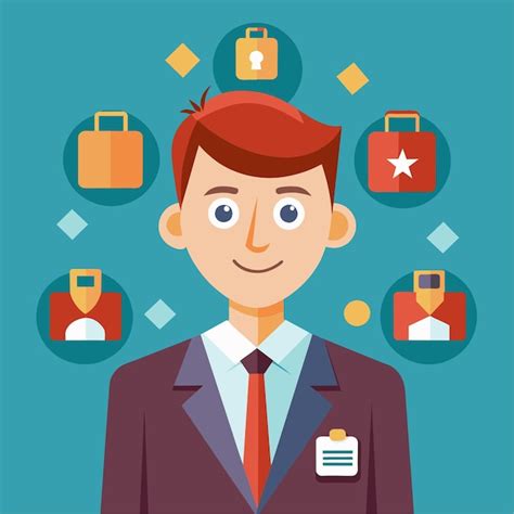 Premium Vector Flat Style Vector General Manager Character Illustration