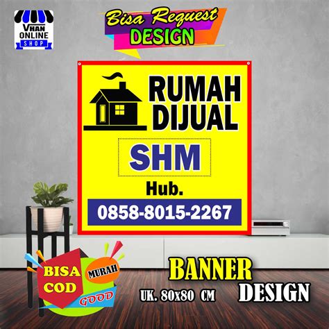 Spanduk Banner Rumah Dijual Tanah Dijual Kuat Bagus Lazada Indonesia