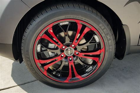 HD WHEELS SPINOUT Wheels Gloss Black With Red Face Rims