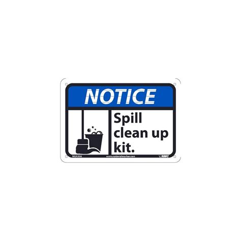 Nmc Nga30 Notice Spill Clean Up Kit Sign