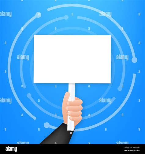 Cartoon Poster With Hand Holding Placard For Banner Design Banner