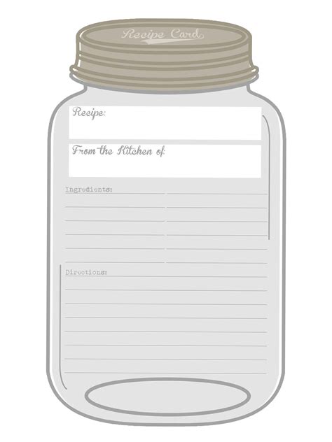 Print Mason Jar Recipe Cards Large And Hang In Kitchen | Meals in a jar