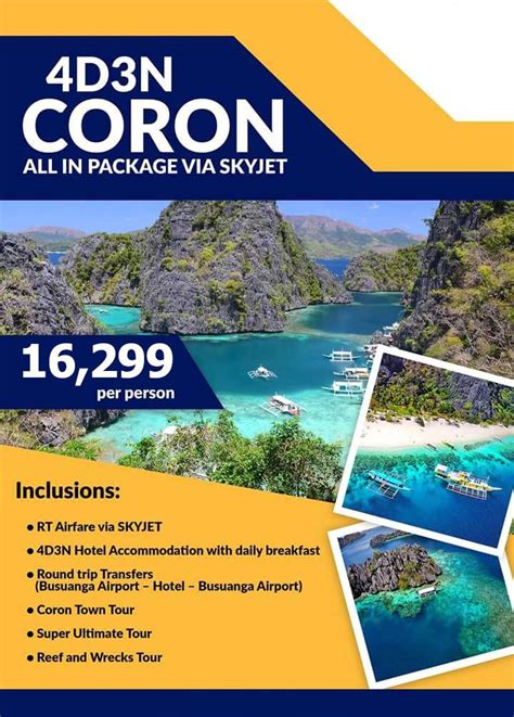 D N All In Coron Tour Package Via Manila Tickets Vouchers Local