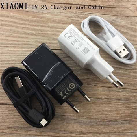 Original XIAOMI 5V 2A EU Charger Power Adapter with micro USB data sync ...