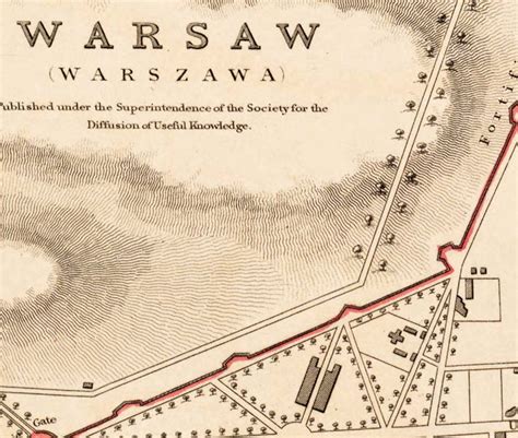 Old Map Of Warsaw Poland 1831 Vintage Map VINTAGE MAPS AND PRINTS