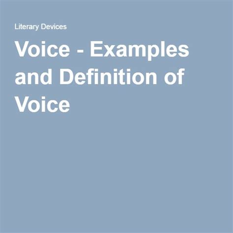 Voice Examples And Definition Of Voice Literary Devices American