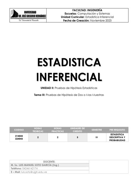 Tema Iii Pruebas De Hipotesis De Dos O Mas Muestras Pdf Análisis De Variación Prueba De