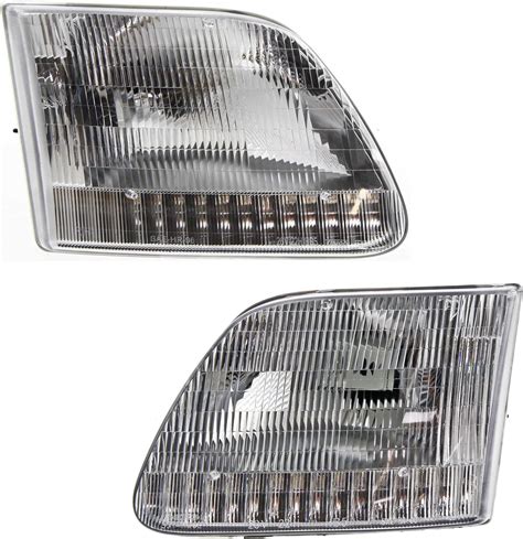 For Ford Expedition Headlights Lamps Set 1997 1998 1999 2000 2001 2002 Halogen