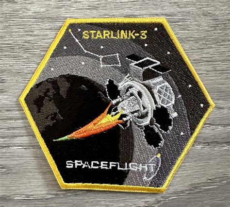 Original Spacex Starlink-3 Mission Patch NASA Falcon 9 3.5 - Etsy