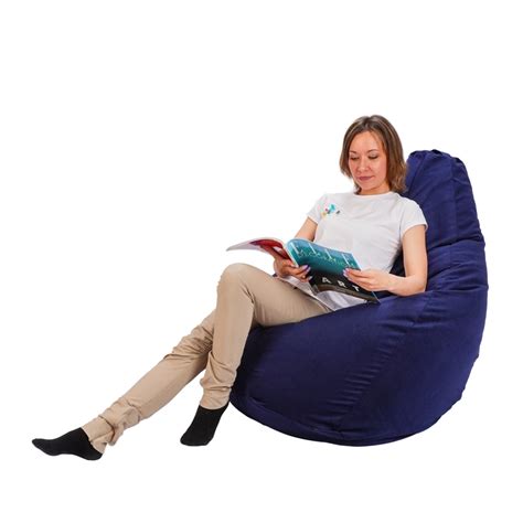 Кресло-груша Kreslo-Puff SUPER CAMARO 34 Велюр Темно-синий | Festima.Ru ...