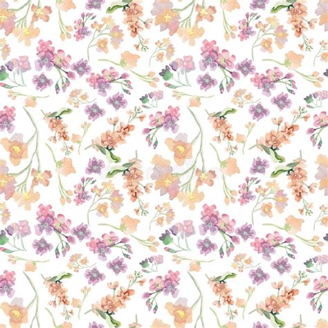 Borda Floral De Estrutura De Aquarela Uniforme Flores Rosa E