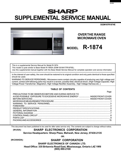 Wiring Diagram Sharp Microwave Wiring Diagram