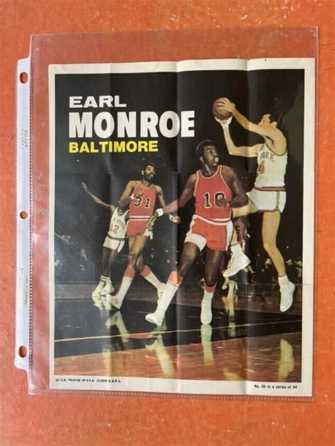 Topps Basketball Poster Insert Earl Monroe Hof Ex Ships