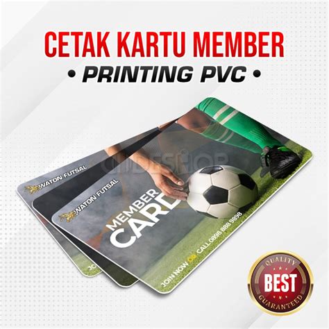 jual kartu preprinted custom bahan pvc premium cetak member card futsal