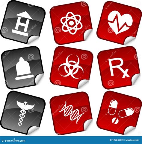 Medical stickers. stock vector. Illustration of pill - 12224982