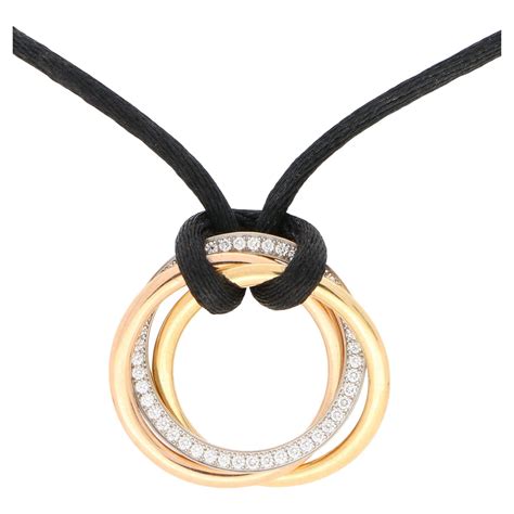 Cartier Trinity Diamond Tri Gold Pendant Necklace At Stdibs