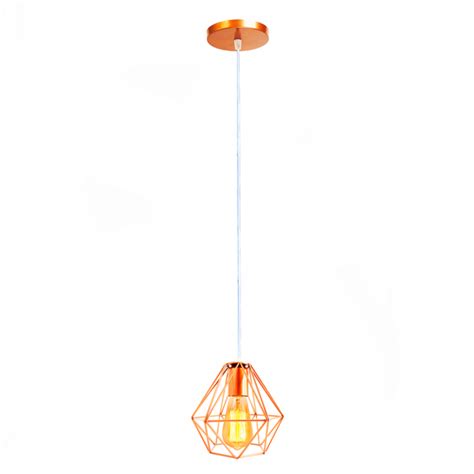 Lustre Luminária Pendente Diamante Retro Cobre 2m Fl Leroy Merlin