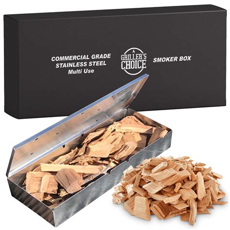 Griller S Choice Smoker Wood Chip Box For Bbq Grill Add Wood Chips To