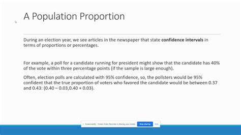 Confidence Intervals For Proportions Youtube